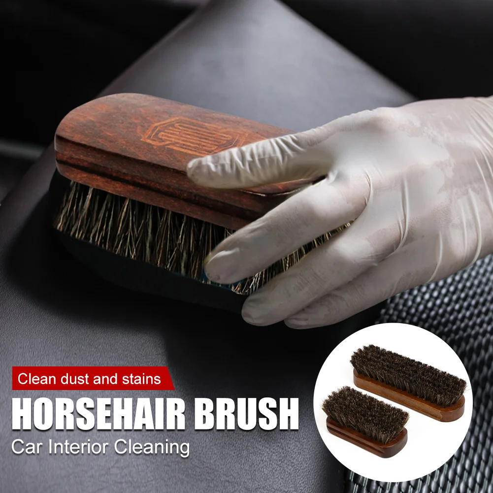 

Car Interior Cleaning Tool Horsehair Brush Soft Cleaner Brush for Leather Seat Steering Wheel Dust Remover Auto Detailing Brush