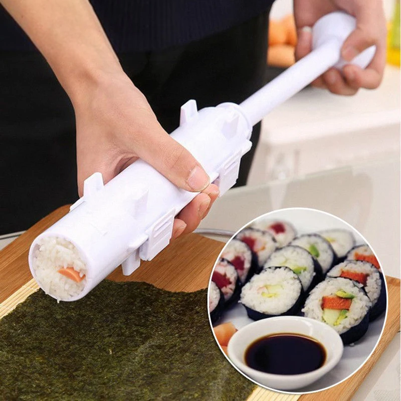 Molde para Sushi tipo empuje, fabricante instantáneo de bolas de arroz de algas marinas, juego de herramientas para bolas de arroz, accesorios completos para el hogar, moldes de cocina