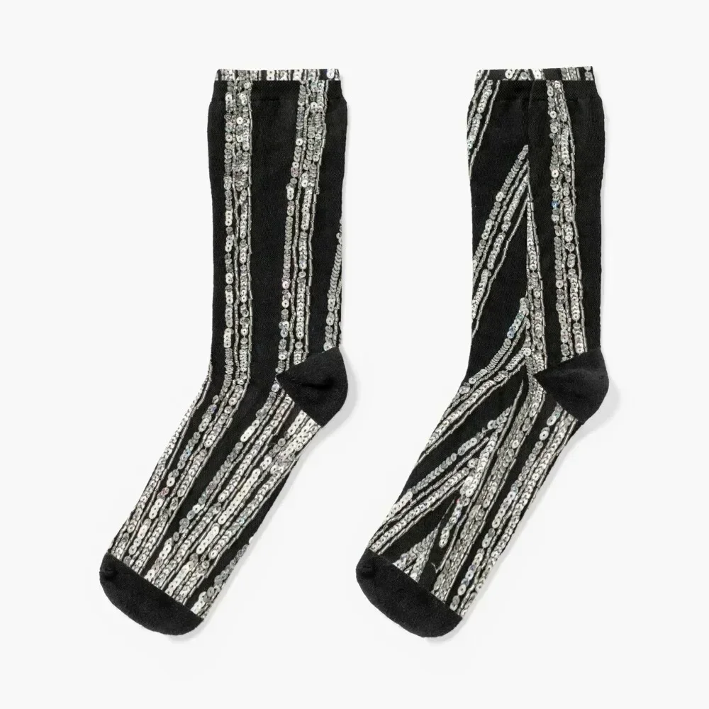 

Silver and Black Sequins Socks Men's anti-slip ankle Men Socks Women's