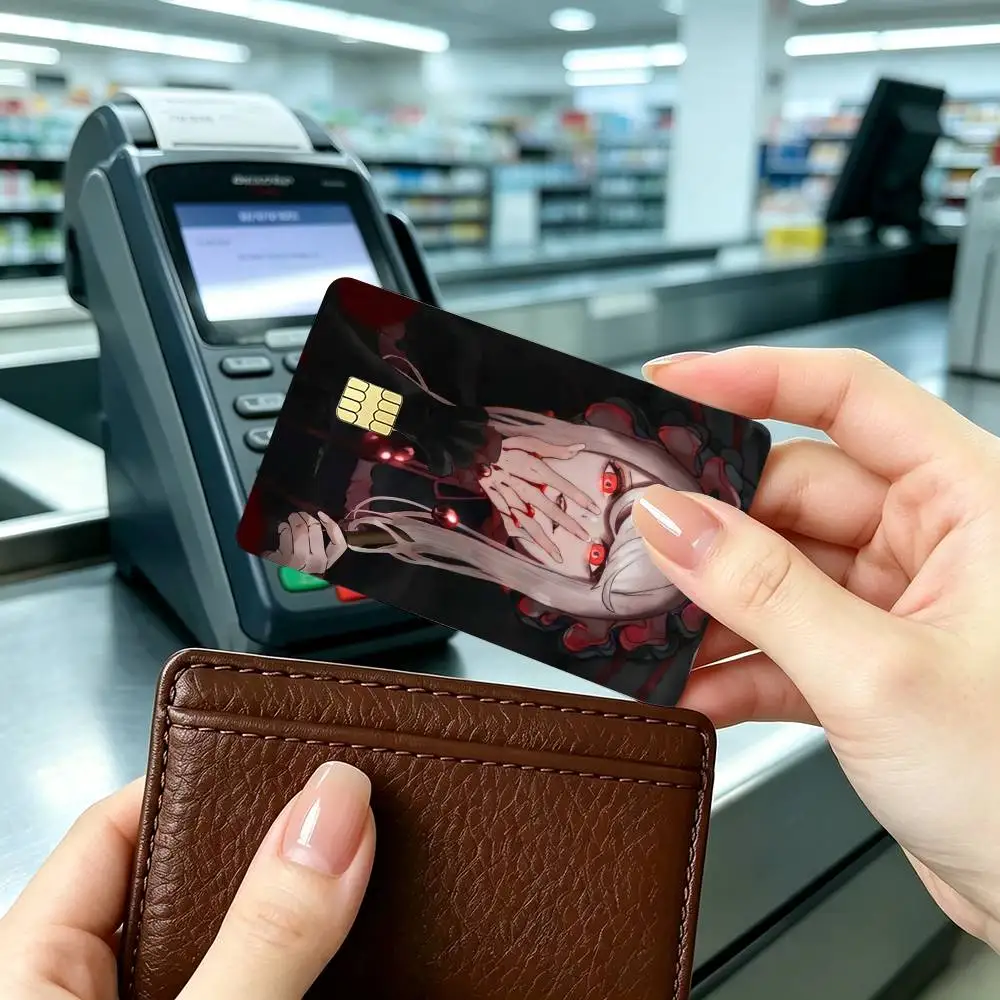 Anime O-Overlord Shalltear Bloodfallen Credit Card HD Stickers Small Chip Waterproof Sticker Game Card Decal Gift