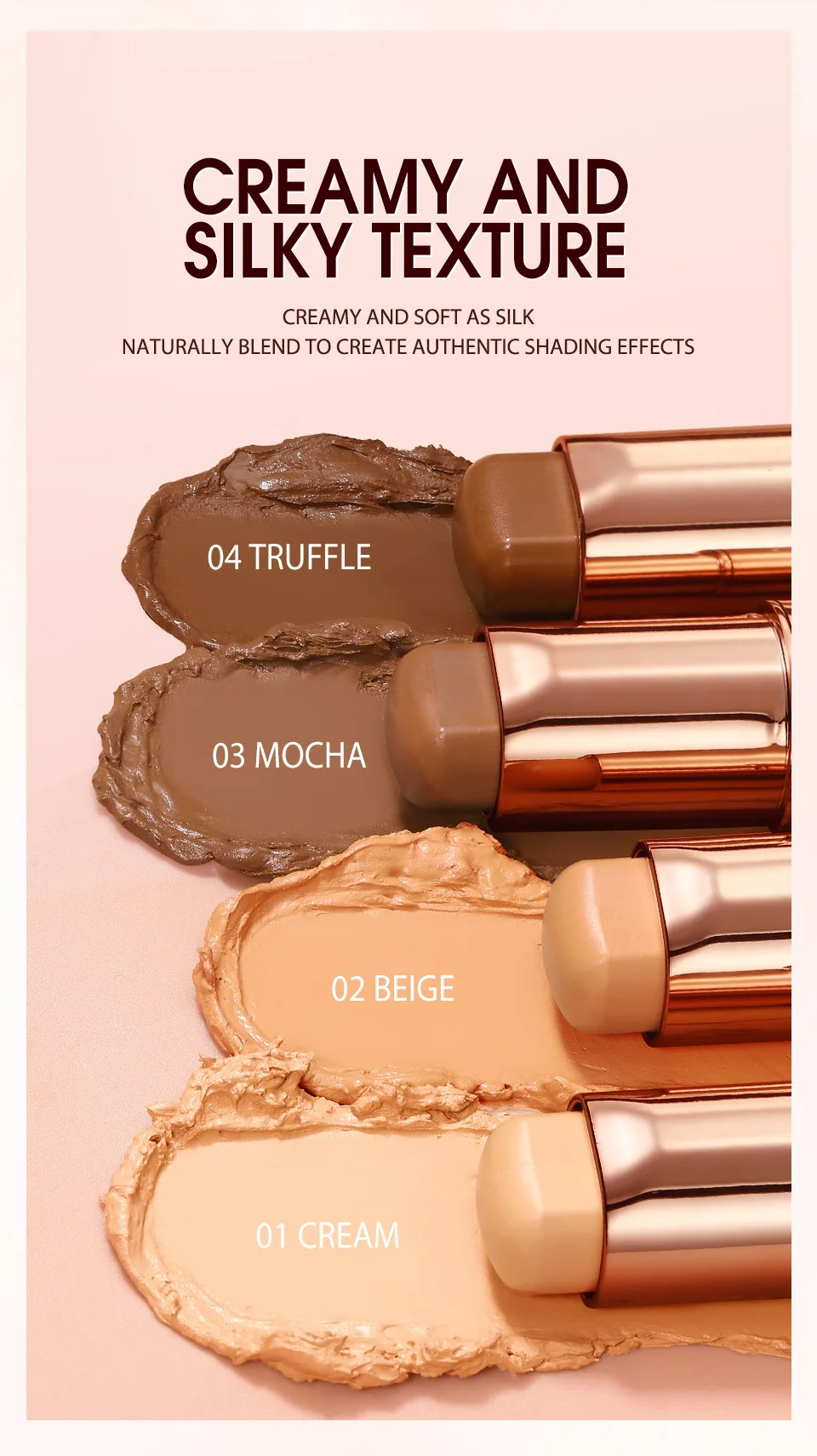 O.TWO.O متعدد الاستخدام تشكيل كونتور عصا كريم طويل الوجه المخفي برونزي الأساس ماكياج حريري ناعم عصا #6