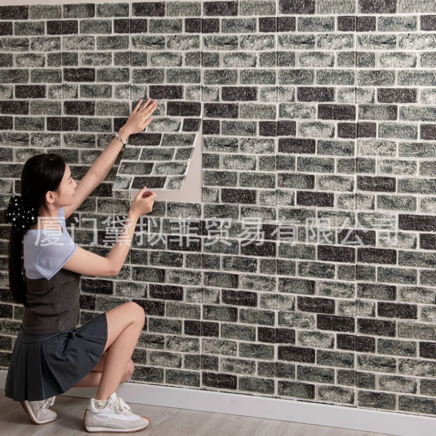 10pcs 30X42CM Self-Adhesive 3D Wall Tiles - 5MM Thick Waterproof Brick Pattern, Easy DIY for Cabinet, Countertop, Home Upgrades