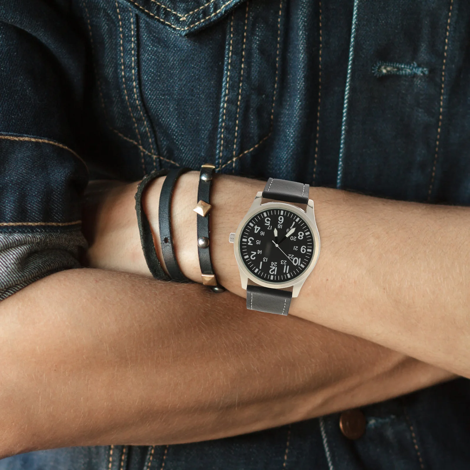 

Men Watch Waterproof Quartz Luminous Wristwatch Durable Strap Stylish Male Wrist Watch Decorative Gift