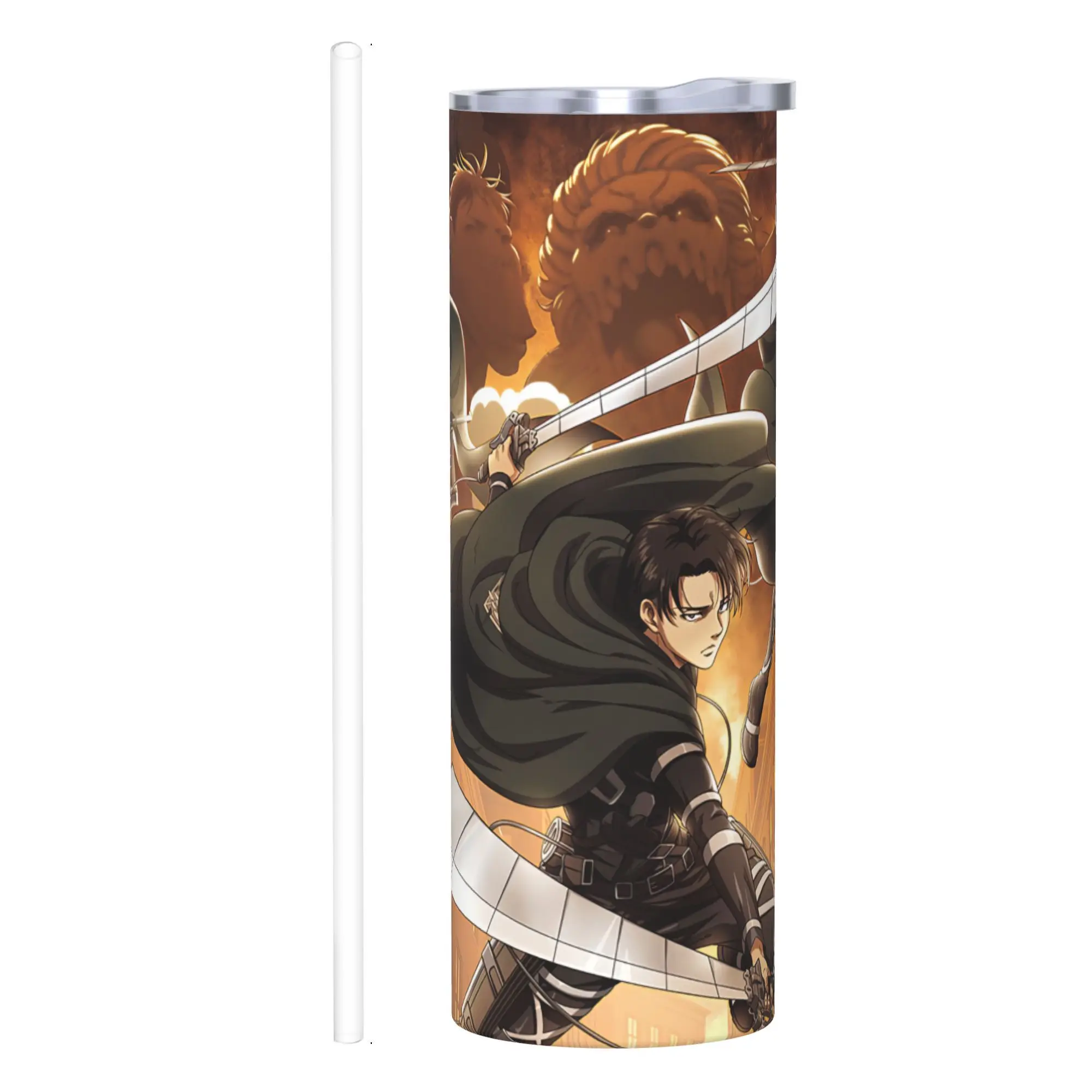

Stainless 20oz Anime Insulated Cup, Attack on Titan Bottle Stainless Double Wall Insulated Bottles with Straw ​ ​