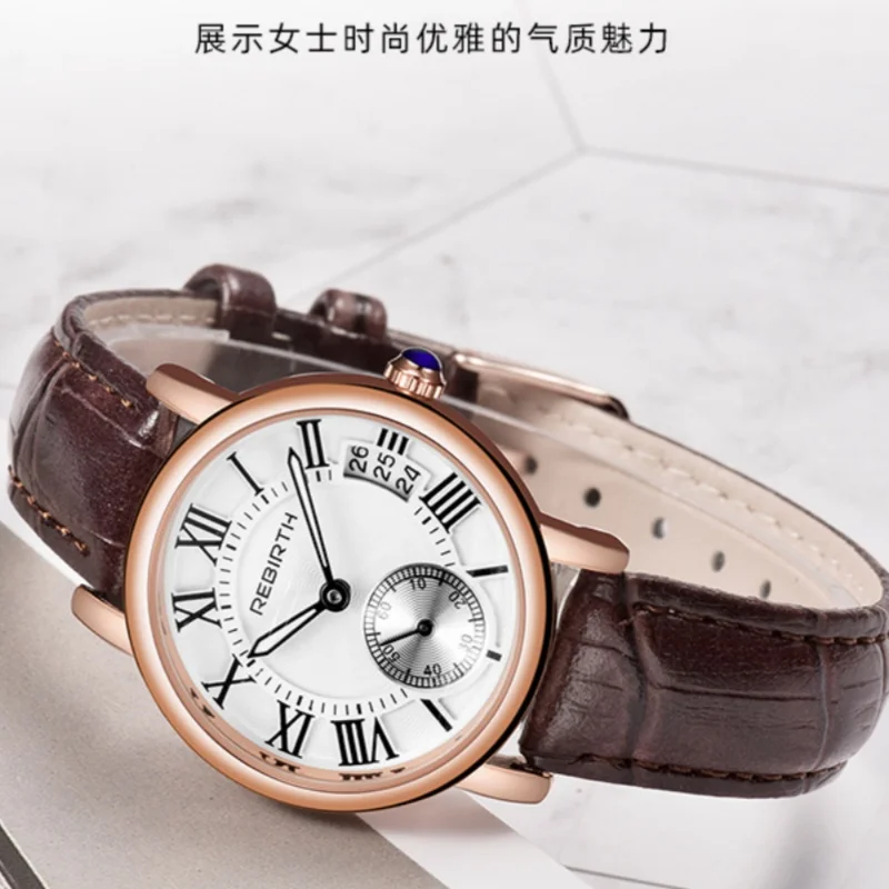Renascimento 2012 marca original escala romana dial relógio de quartzo para mulheres moda elegante vida à prova dwaterproof água senhoras relógios