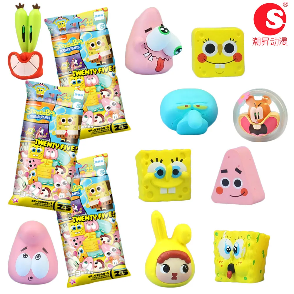 

New Official SpongeBob SquarePants Blind Box 25th Anniversary Edition Designs Plankton Squidward Birthday Present for Young Fans