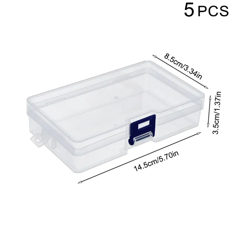 5pcs Transparent Pencil Case Plastic Storage Case Large Capacity Toolbox Office Supplies Design Sketch Art Student Simple Boxes