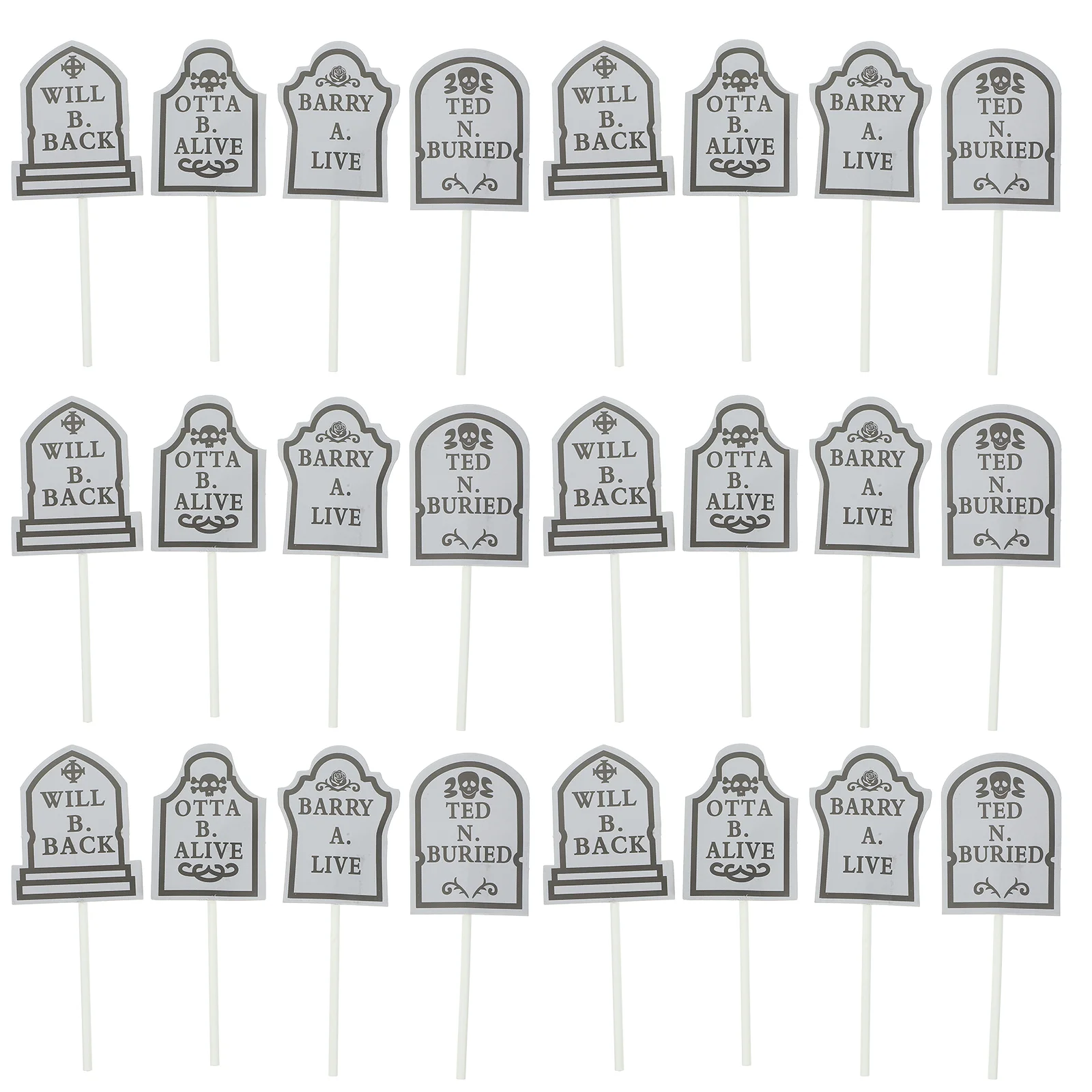 Cake Decorations Decorating Toppers Tombstone Pattern Halloween Appetizer Stick Cakes