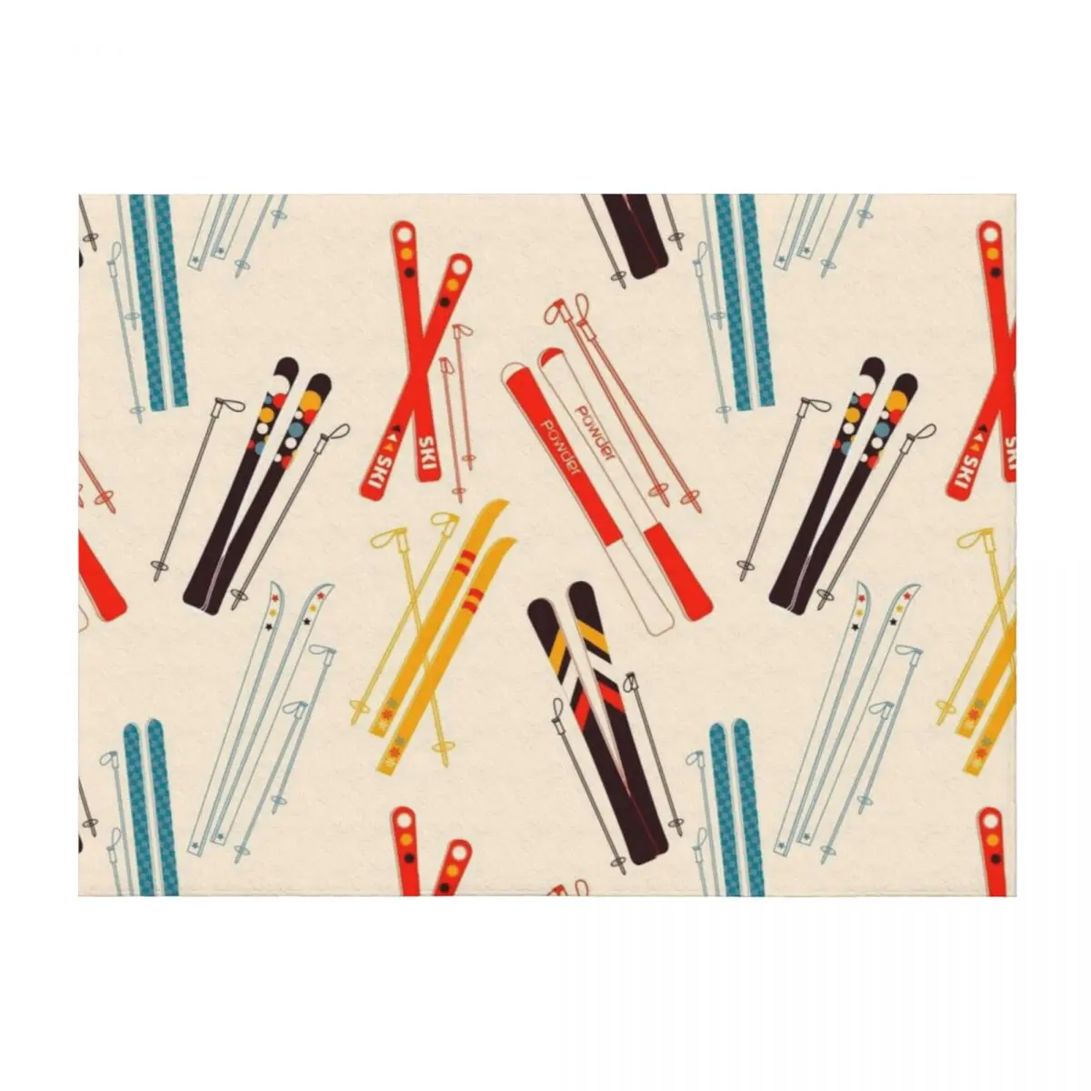 

Skiing time pattern Throw Blanket manga Thin Bed linens Thins Blankets