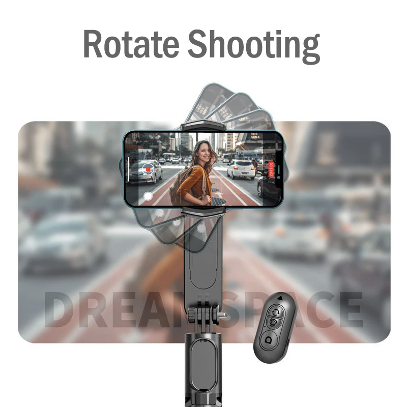 Gimbal Estabilizador Selfie Stick, Tripé com Luz de Preenchimento, Bluetooth Sem Fio para Huawei, Xiaomi, iPhone, Celular, Smartphone, Handheld