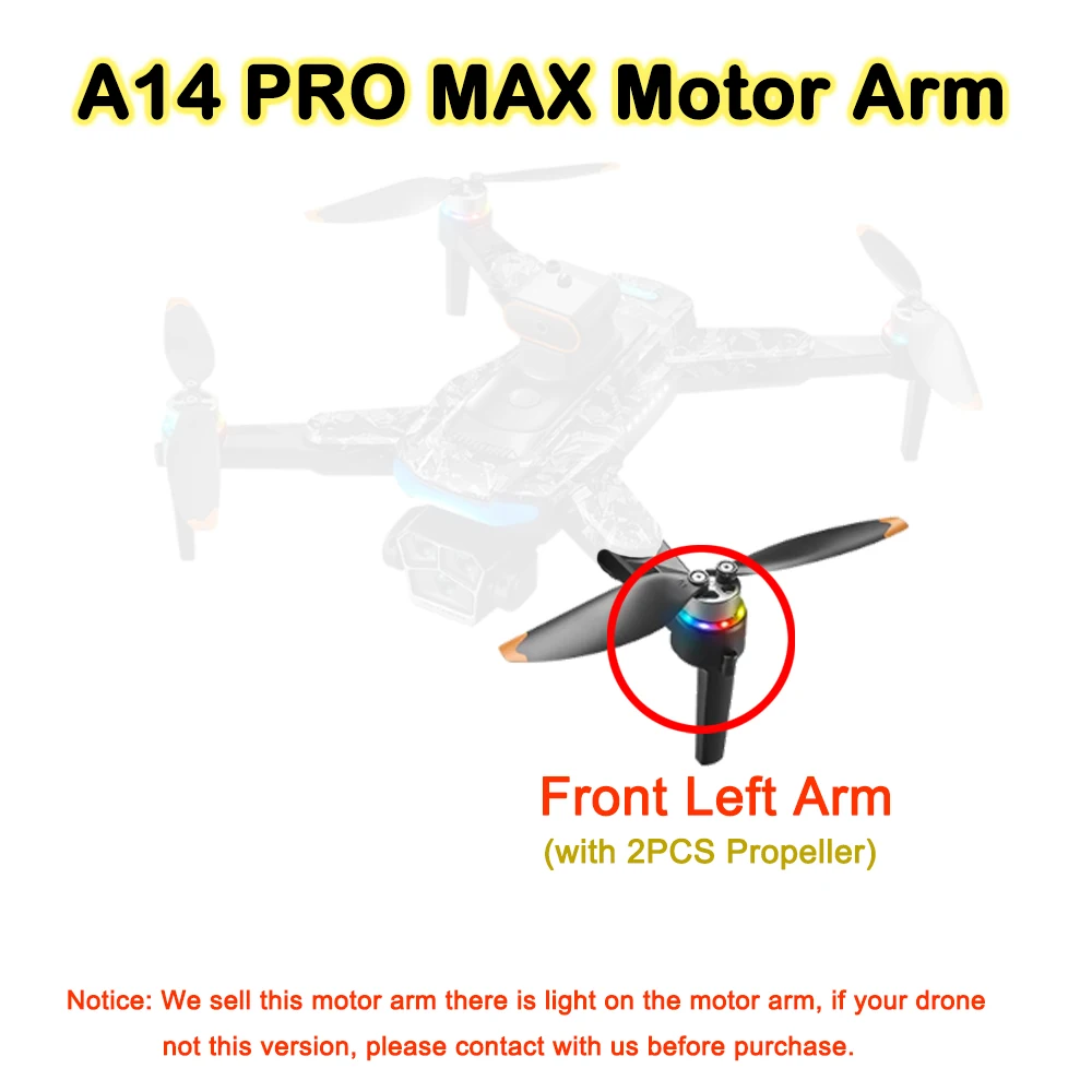 A14 Pro Max Gps Drone Original Motor Arm Spare Part Front / Rear Arm with Brushless Engine Part Accessory