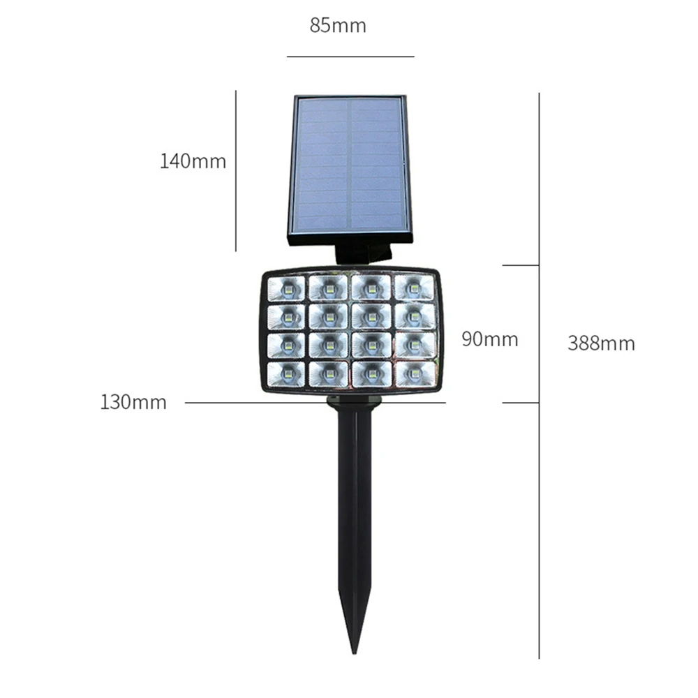 RGB Color Changing Solar Garden Light 16 Leds Waterproof Landscape Decoration Auto On/Off for Yard,Patio,Pathway