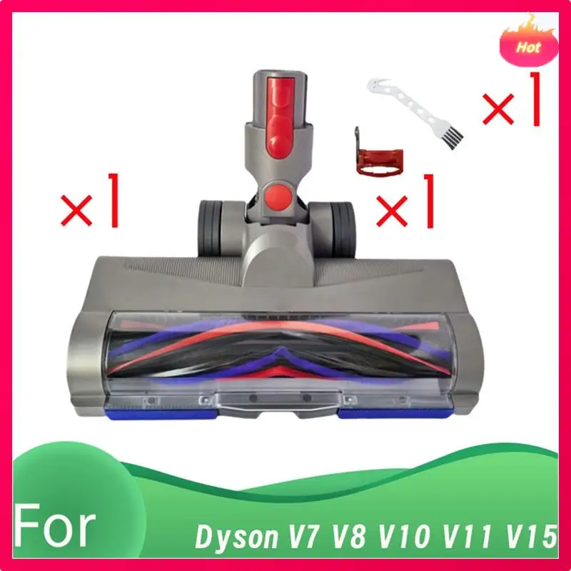 AD-Для Dyson V7 V8 V10 V11 V15 Вакуумная насадка для щетки для пола с защитой от защемления Роликовая насадка со светодиодной подсветкой для пыли
