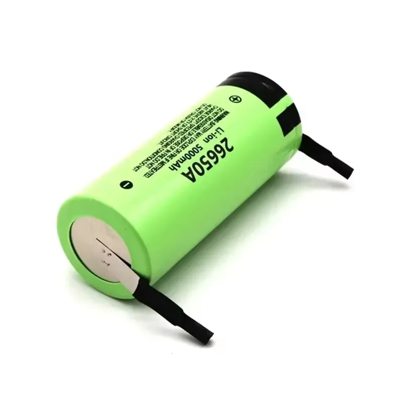 New 26650 Battery 3.7v 5000mAh 20A Discharge High Capacity Lithium Ion Rechargeable Battery 26650+Nickel Sheet