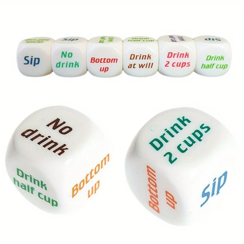 

10pcs Adult Drinking Party Dice Set, Bar Club Supplies, Game Accessories for Christmas Wedding Birthday Graduation Party Game