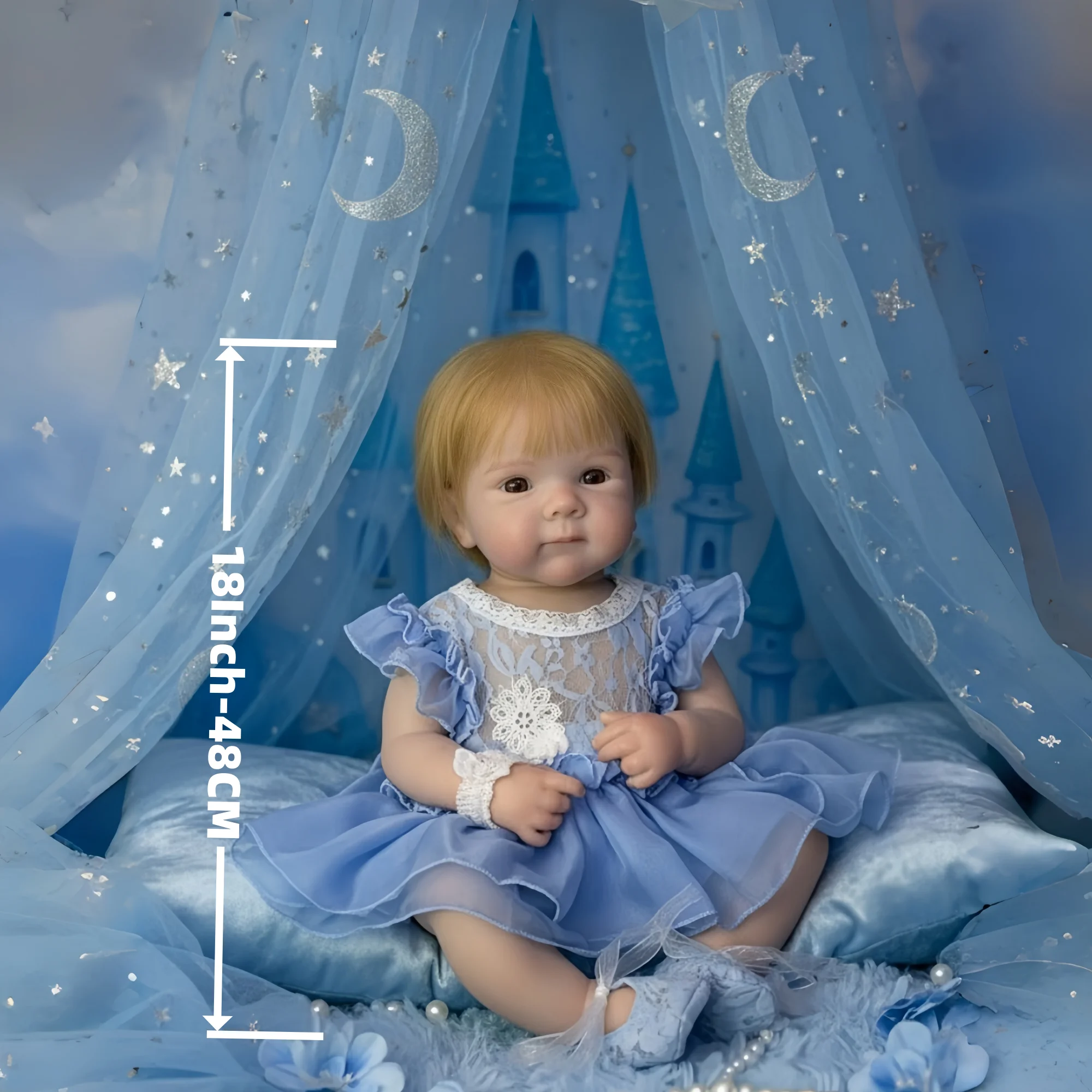 Leuke Kan Open Mond 18Inch Geworteld Haar Bettie Siliconen Meisje Pop Al Geschilderd Soft Touch Waterdichte bebe reborn pop Voor Kinderen