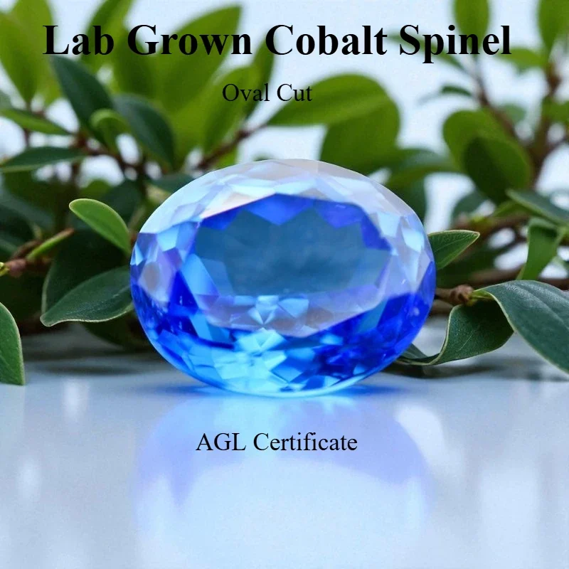 

A+Lab Grown Cobalt Spinel Oval Shaped Extremely Shiny Quality DIY Charms Ring Necklace Earrings Main Materials with Certificate