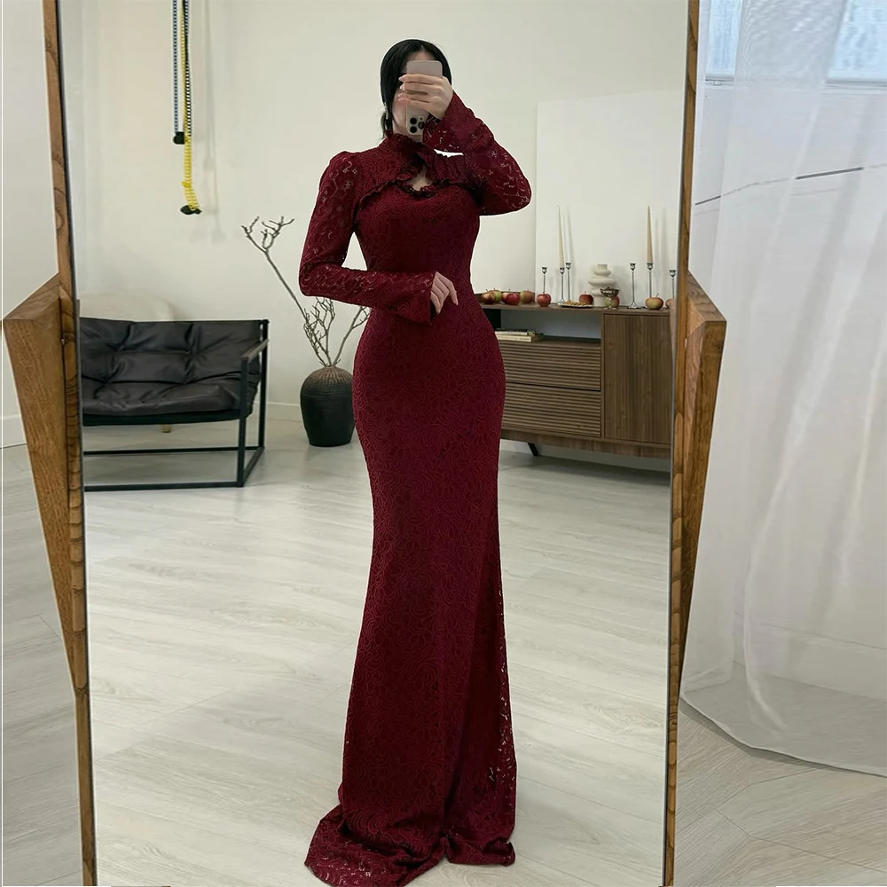 

Customized Charming Evening Dresses for Special Occasions Full Sleeves Wedding Dress for Women Party Long Floor Length Prom Gown