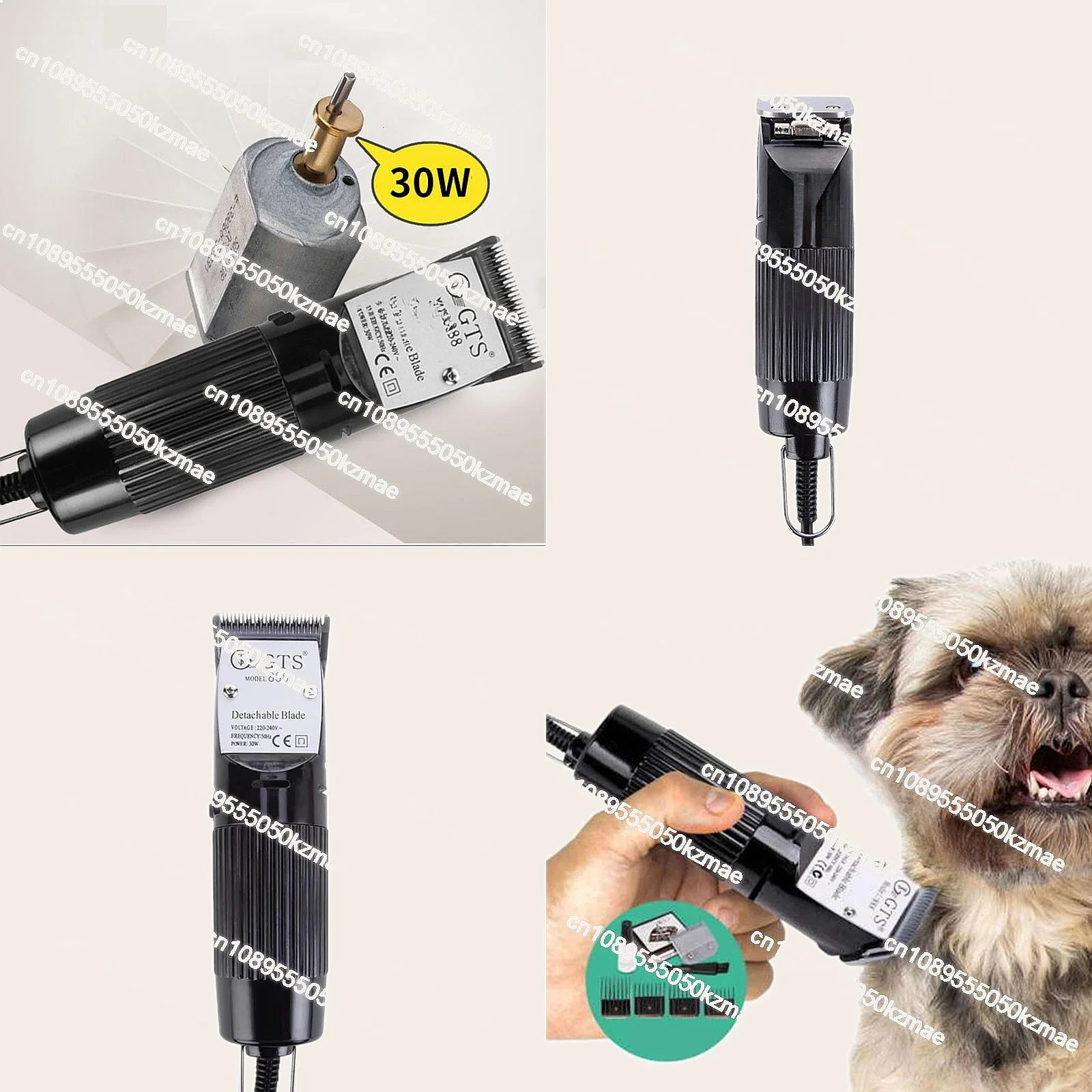 Suitable for Pet Hairdresser 30W Electric Animal Shaving Machine Low Noise Cordless Rechargeable Clipper Trimmer