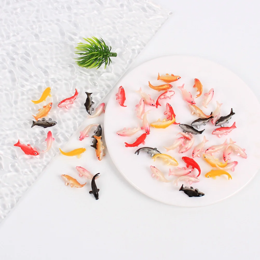 8 Pcs Miniature Goldfish Figurines Simulated Koi Model Tank Accessories Decorative Figure House