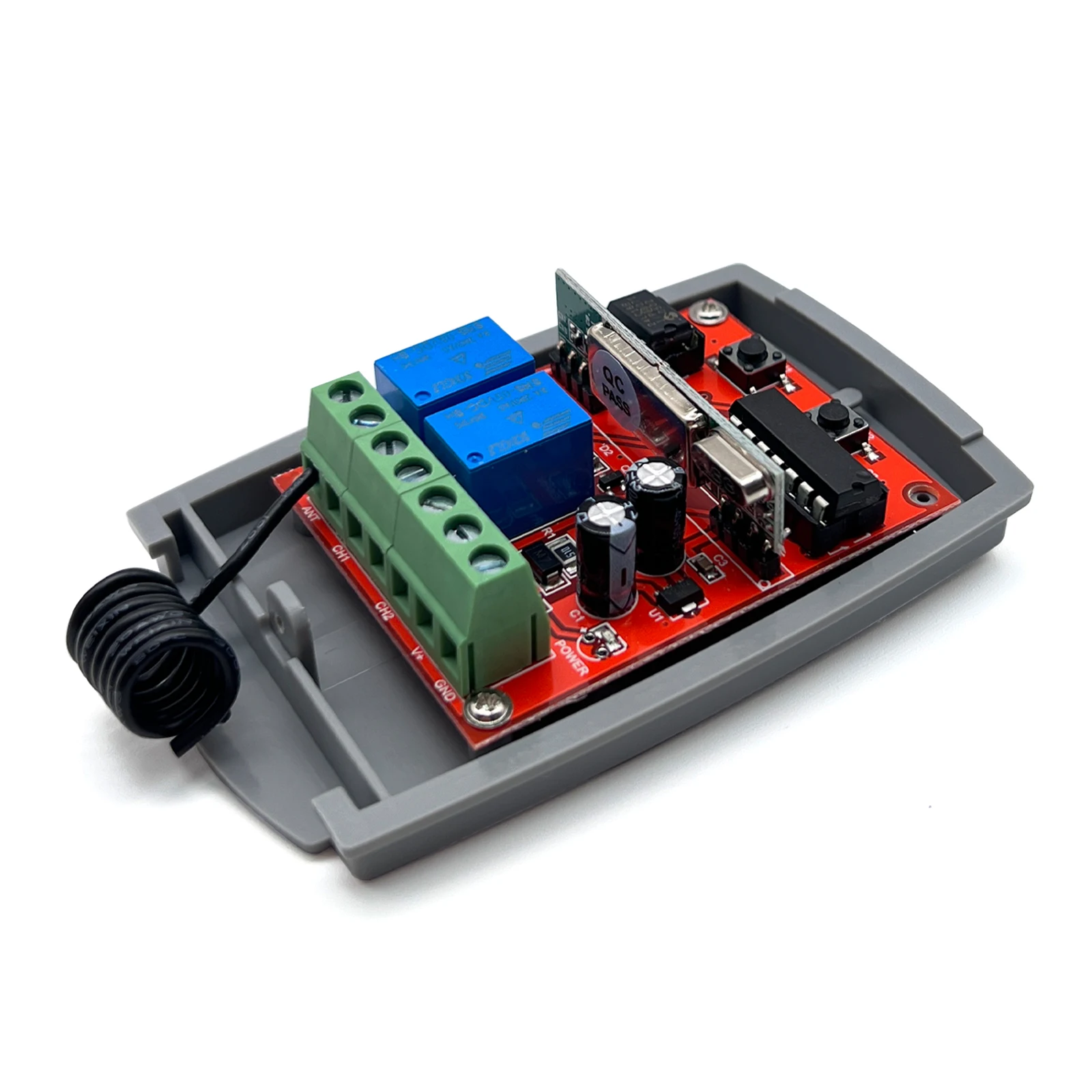 Universal 2 channel Gate Garage Door remote 12-24V DC 433.92mhz Garage command Receiver  Fixed code and Rolling code