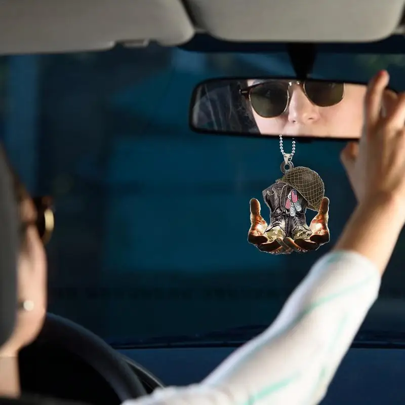 Car Pendant Rear View Mirror  Practical Interior Ornament Hanging Mini Shape Car Hanging Toy Gift Car Decoration Accessories