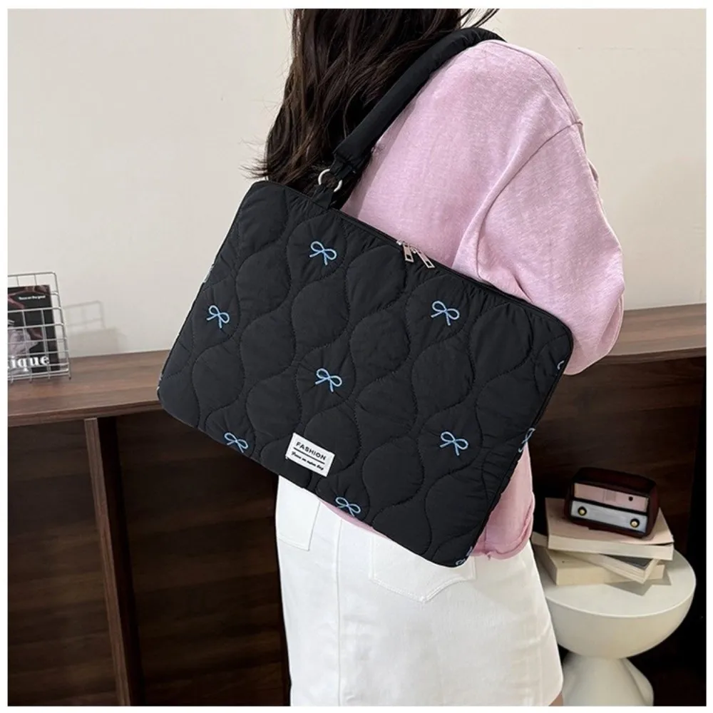 New 13-15.6inch Laptop Sleeve Large Capacity Shockproof Laptop Shoulder Bag Multifunctional Puffy Protective Cover Universal