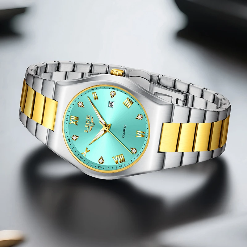 LIGE Original Quartz Watch for Women Fashion Elegant Ladies Watches Stainless Steel Waterproof Women's Wristwatch Reloj Mujer