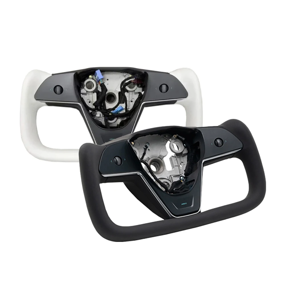 

New Yoke2.0 Sports Racing Leather Steering Wheel Fit for Tesla Accessories Model Y Model 3 Car Modification Keep Originoal