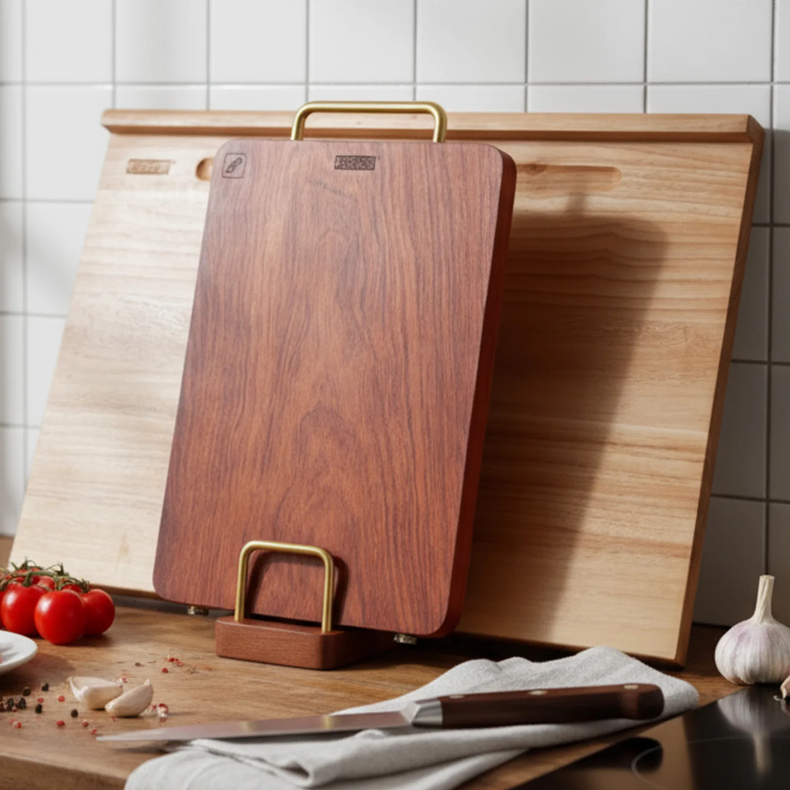 

Многоуровневая подставка для разделочных досок и крышек для кастрюль, износостойкая деревянная дренажная подставка для кухонной столешницы
