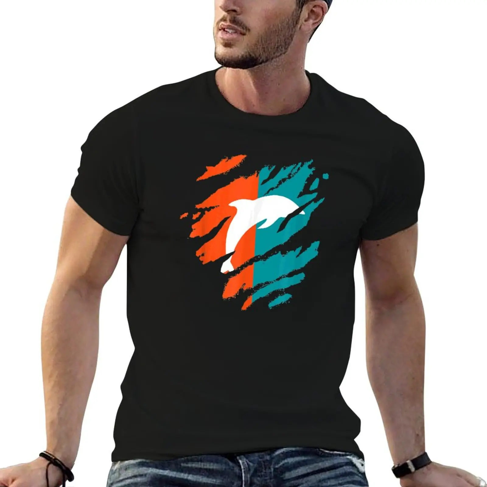 

Mens Miami Dolphin Florida Fans Father_s Tee Dad T-Shirt man t shirts for men casual men t shirt cotton 100% T-Shirt
