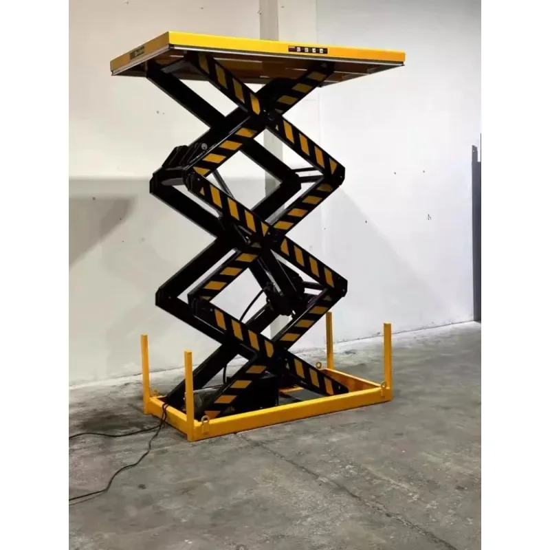 Electric hydraulic mobile automatic scissor type fixed lift table small car lift lifting platform - view 4