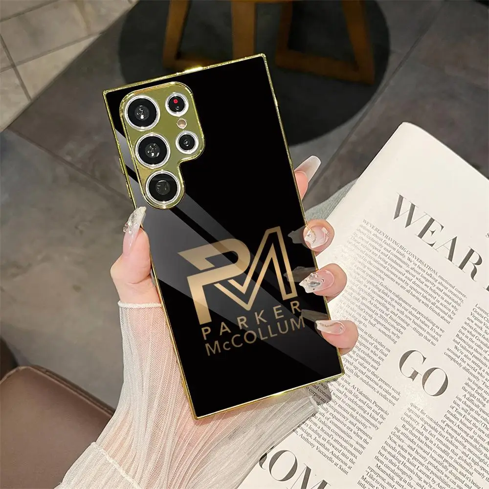 Pen Brand P-Parker Phone Case For Samsung Galaxy S25 S24 S23 Ultra Metal Frame Case Slim Shockproof Cover Durable