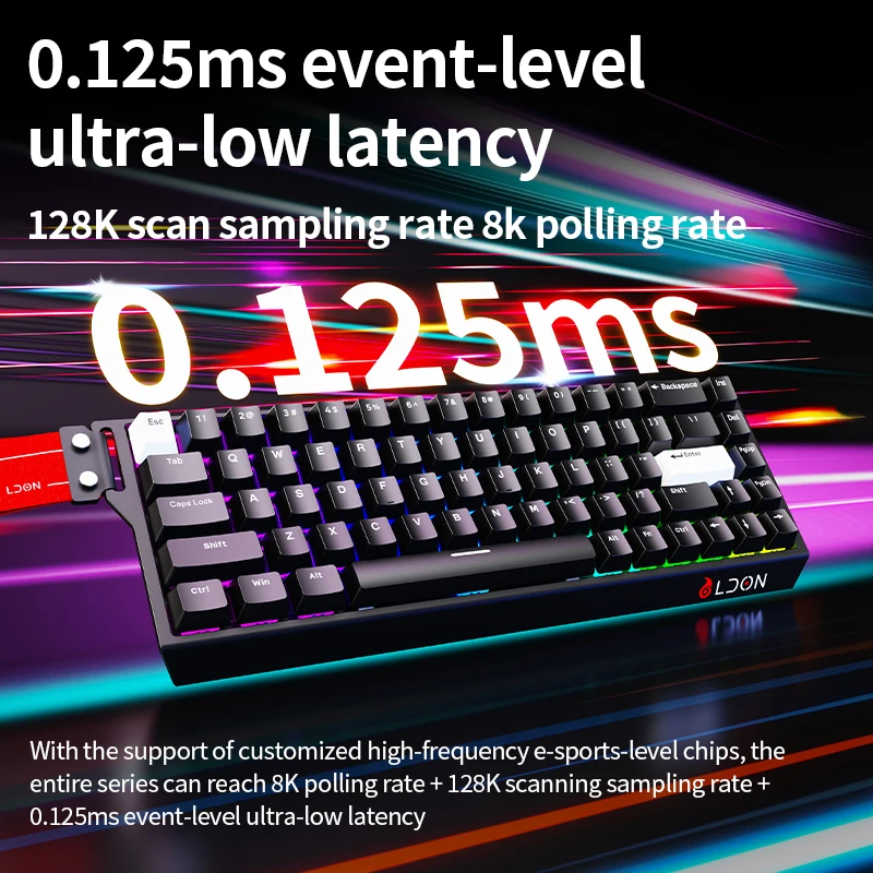 LDON MD68 Pro PBT Keycap Magnetic Hinge Keyboard Features Ultra-Fast Trigger Is a Professional Mechanical Keyboard for FPS Games
