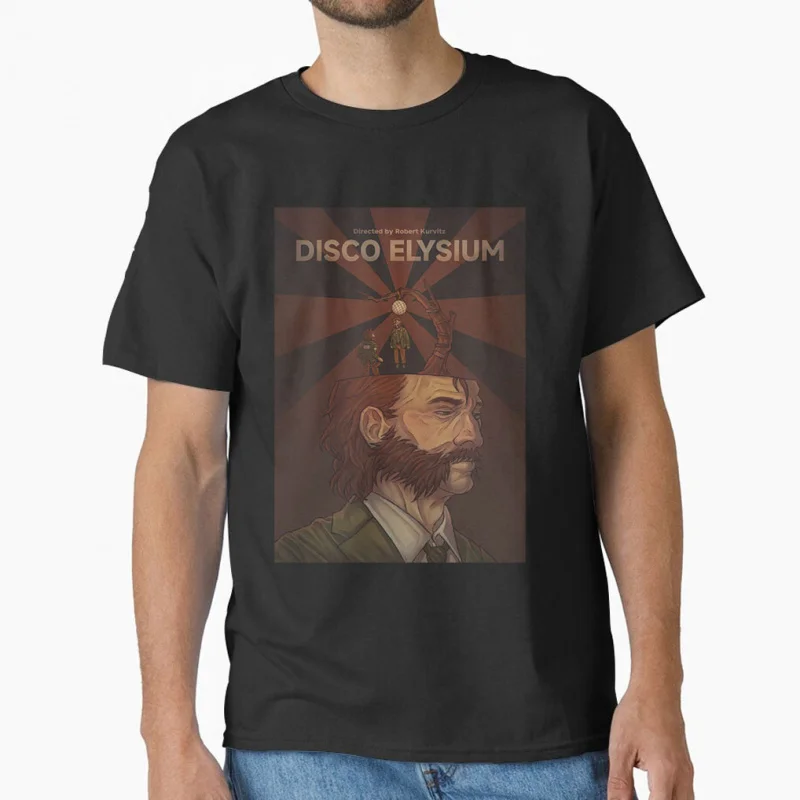 

0731 Funny harry du bois Anime Disco Elysium rpg video game Gift T shirt 100% cotton print large size Tops S-6XL mens clothing
