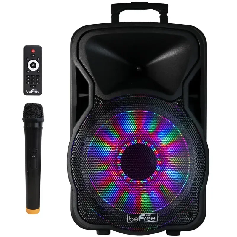 Powered PA Tailgate Party Rechargeable Speaker With Illuminating Lights Sound 12 Inch Woofer; Portable, Bluetooth