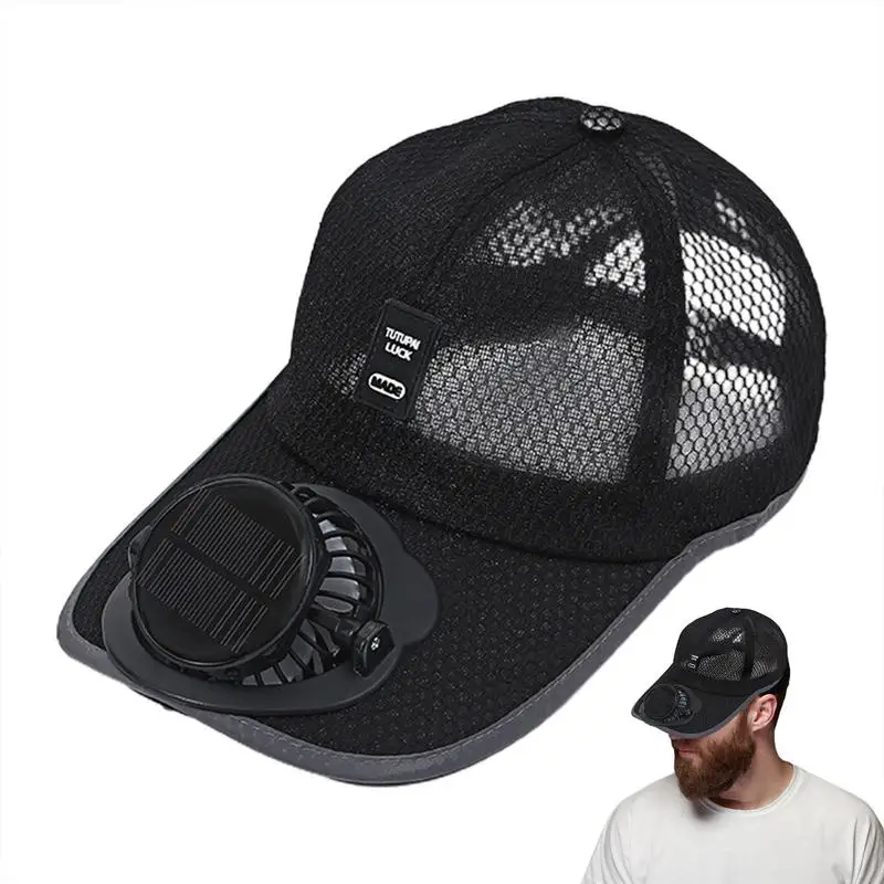 Outdoor Air Cool Fan Hat Cap With Solar Sun Power Cool Fan For Cycling Energy Save USB Batteries Required Fishing Summer Sport