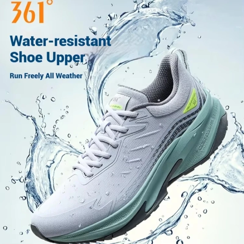 361 Degrees Rain-block Men Running Shoes Cushioning All-Weather Commuter Cushioning Warm Durable Casual Sneakers Male 672542218F