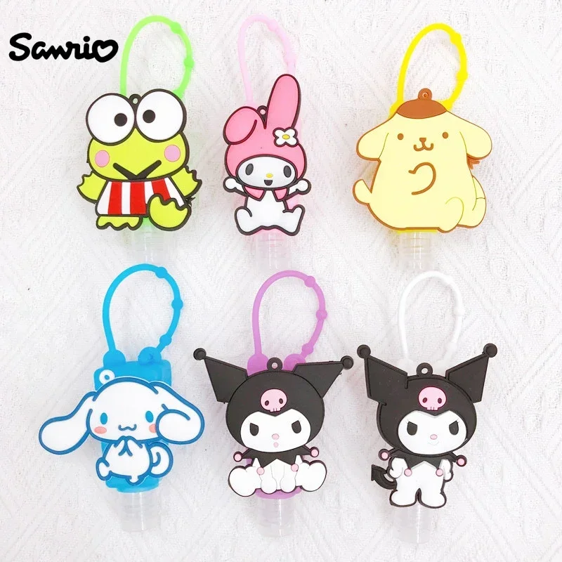 Sanrio Kawaii Anime środek do dezynfekcji rąk pusta butelka podróżna przenośna kreskówka Mymelody Cinnamoroll Kuromi zestaw silikonowy butelka