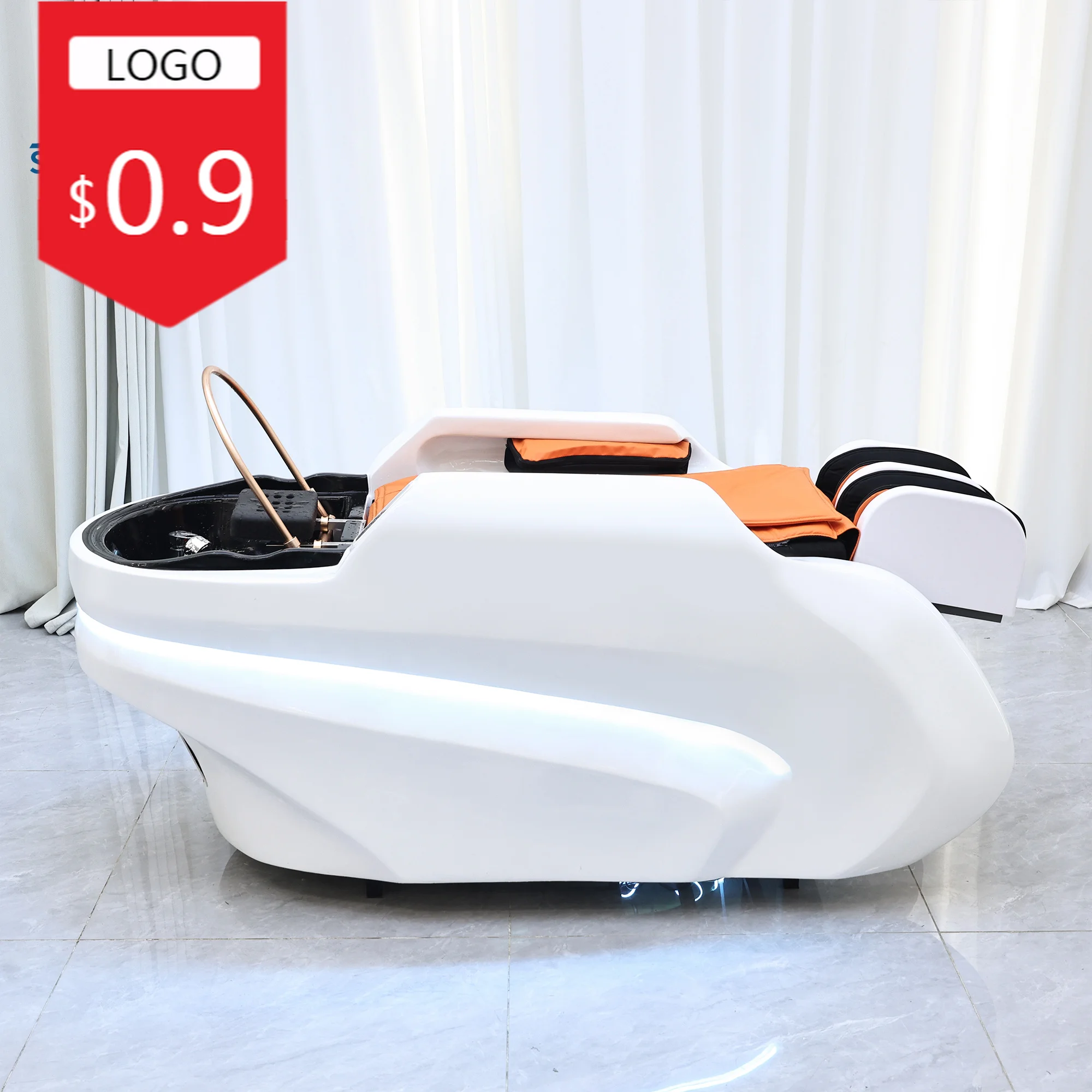 Multifunctional Electric Shampoo Massage Table, Reclining Hair Washing Chair with Fumigator, Fumigation Cap and Water Cycle Head