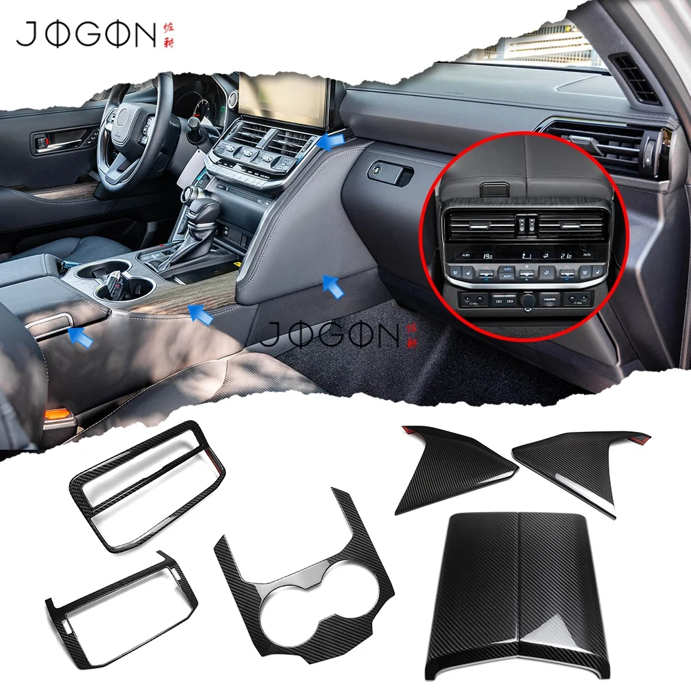 

Для Toyota LC300 2022-2025: Декоративные накладки из сухого карбона на центральную консоль, вентиляционные отверстия, рычаг переключения передач, боковые панели, подлокотник, рамка, задние вентиляционные отверстия кондиционера
