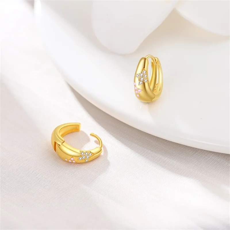 Hot Sale Classic Earrings 925 Silver Stars Pearl Bees Gold Hoop Earrings For Womens Engagement Wedding Proluxy Fine Jewelry Gift