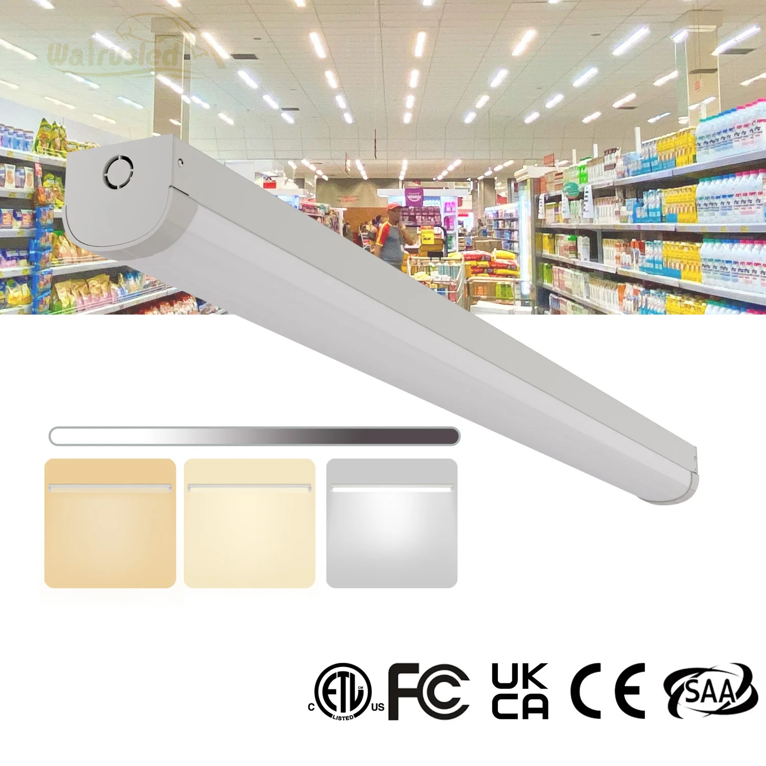 

2 Foot LED Linear Strip Stairwell Light 20W 2500lm 3000K/4000K/5000K 100-277V CRI 85, 0-10V Dimmable Linkable Shop Ceiling Light