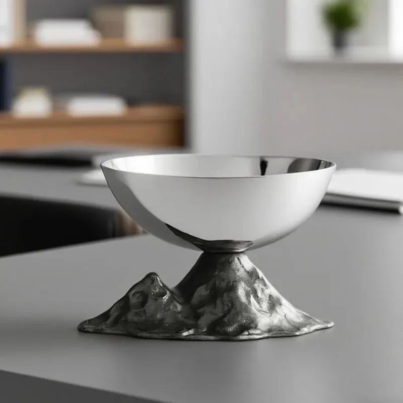 Stainless Steel Fruit Bowl Modern Luxury Fruit Plate Creative Decorative Household Plates Kitchen Storage Tableware Accessories