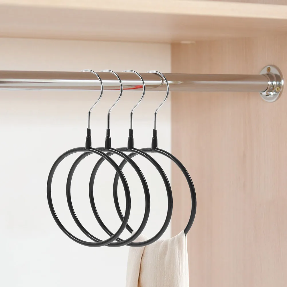 

4pcs Round Scarf Hanger Heavy Duty Clothes Hangers Closet Scarf Organizer Belt Tie Rack Shawl Storage Display Wardrobe