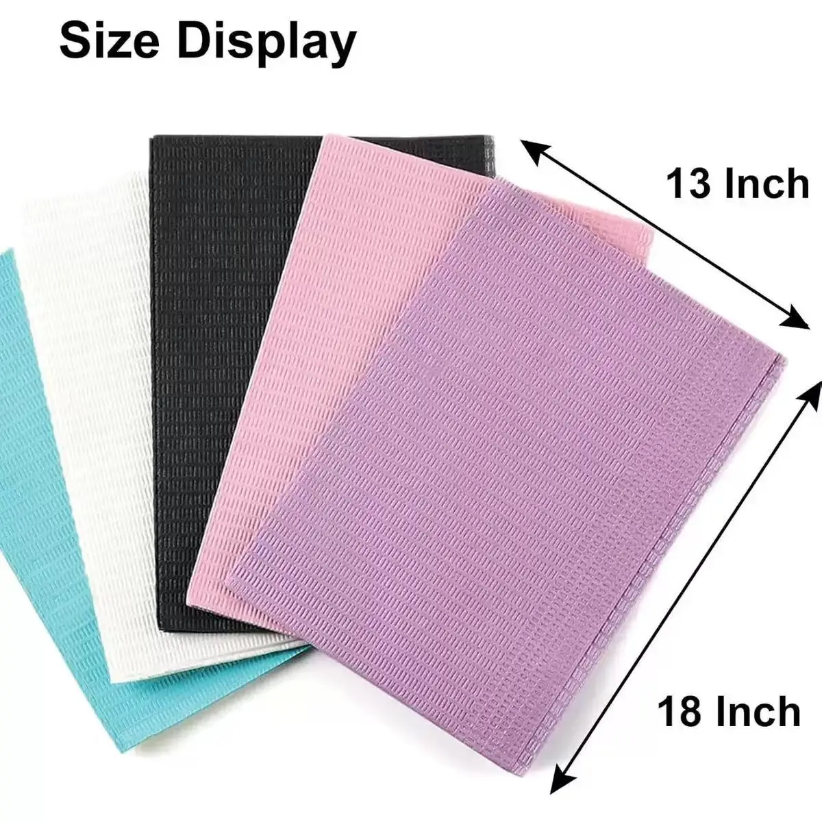 Disposable Dental Bibs & Non-woven Tattoo Table Covers, Disposable Napkins for Nail & Beauty Salons, 10 Colors, 5 Sheets Per Col