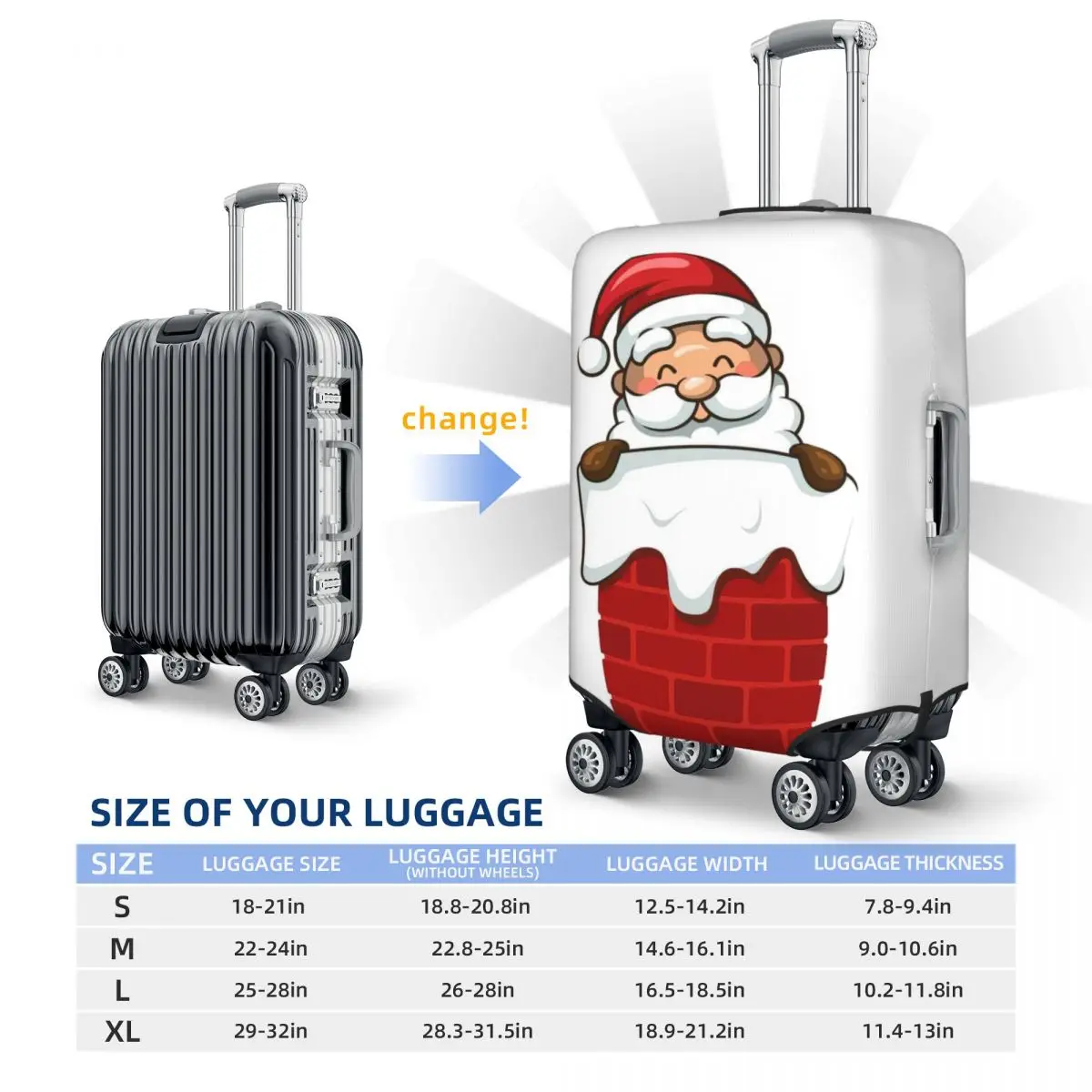 Christmas Print Luggage Protective Dust Covers Elastic Waterproof 18-32inch Suitcase Cover Travel Accessories