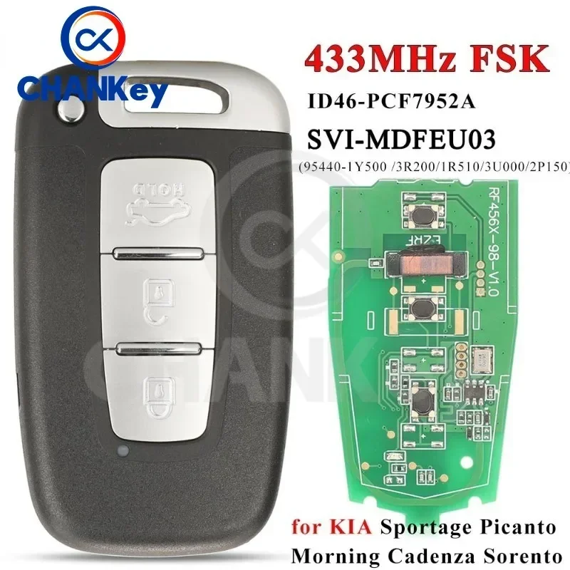 

CHANKey 433Mhz SVI-MDFEU03 Car Remote Smart Key For KIA Sportage Sorento Mohave K2 K5 Rio Optima Forte Cerato Cadenza Morning