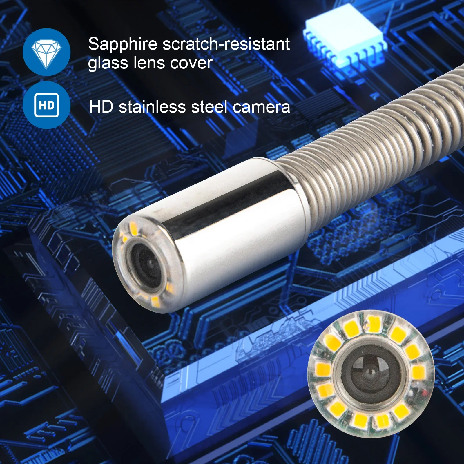 Tête de caméra d'inspection de tuyaux d'égout, transmetteur de sonde 23MM 512HZ + équilibrage automatique, Endoscope industriel de vidange, étanche IP68