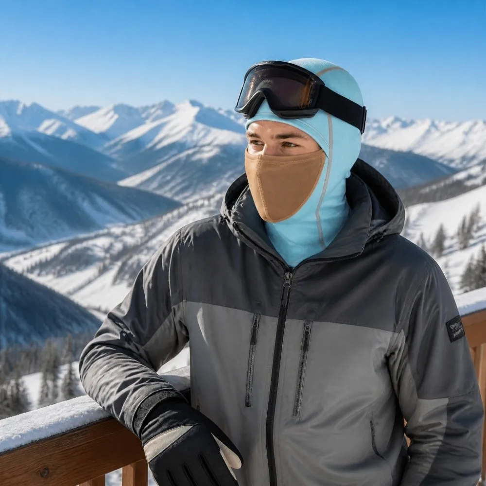 Headgear Warm Fleece Balaclava Windproof Thermal Helmet Liner Color Matching Color Block Full Face Balaclava Men Women